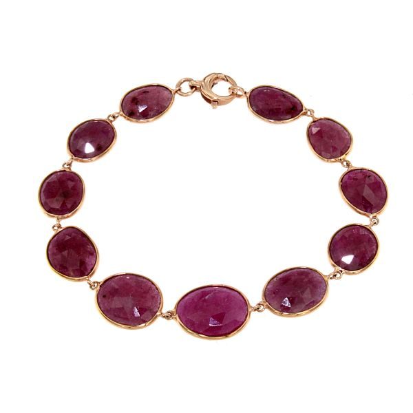 Bracciale in oro rosa e rubini