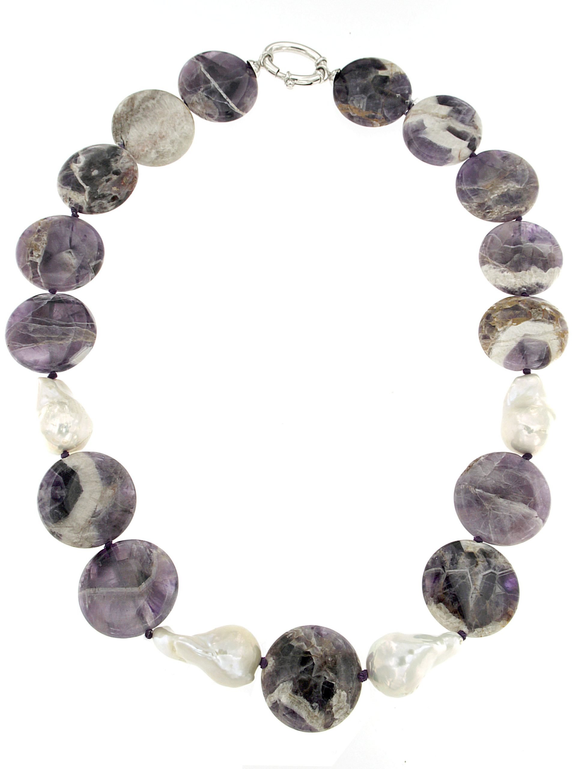 collana-di-ametista-africana-e-perle-barocche-coos99s40631 Collana di ametista africana e perle barocche