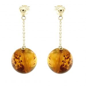 Amber pendant earrings