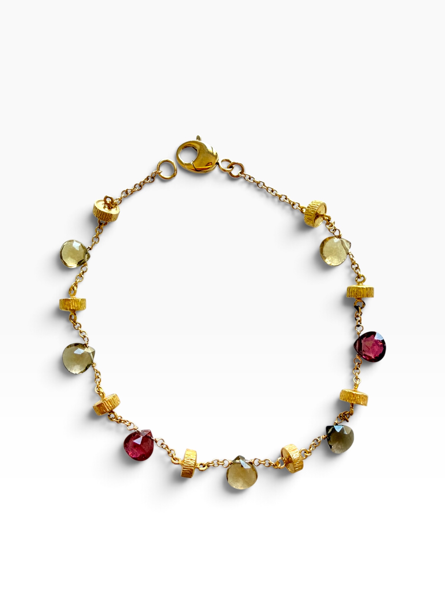 Bracciale in oro 18 Kt. con Tormaline Policrome naturali