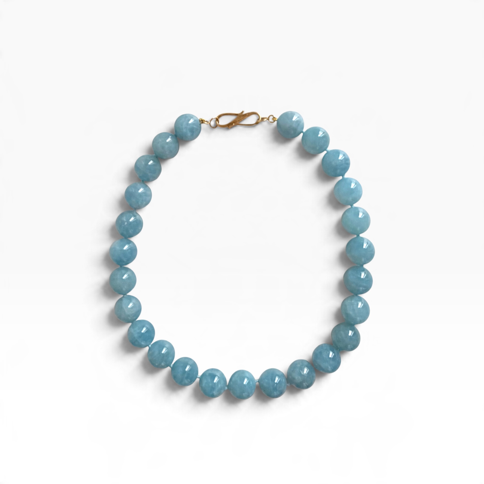 Collana girocollo boules di acquamarina