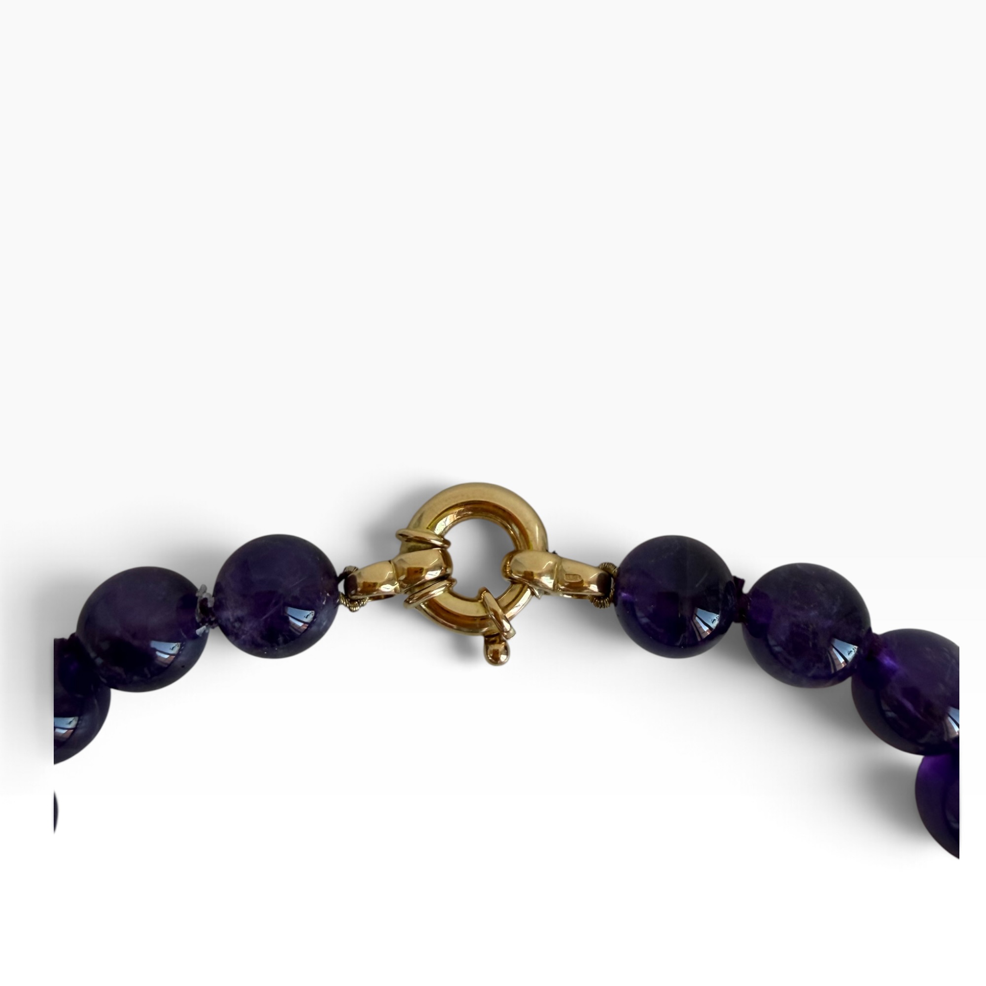 Collana ametista naturale con chiusura ad anello in oro giallo