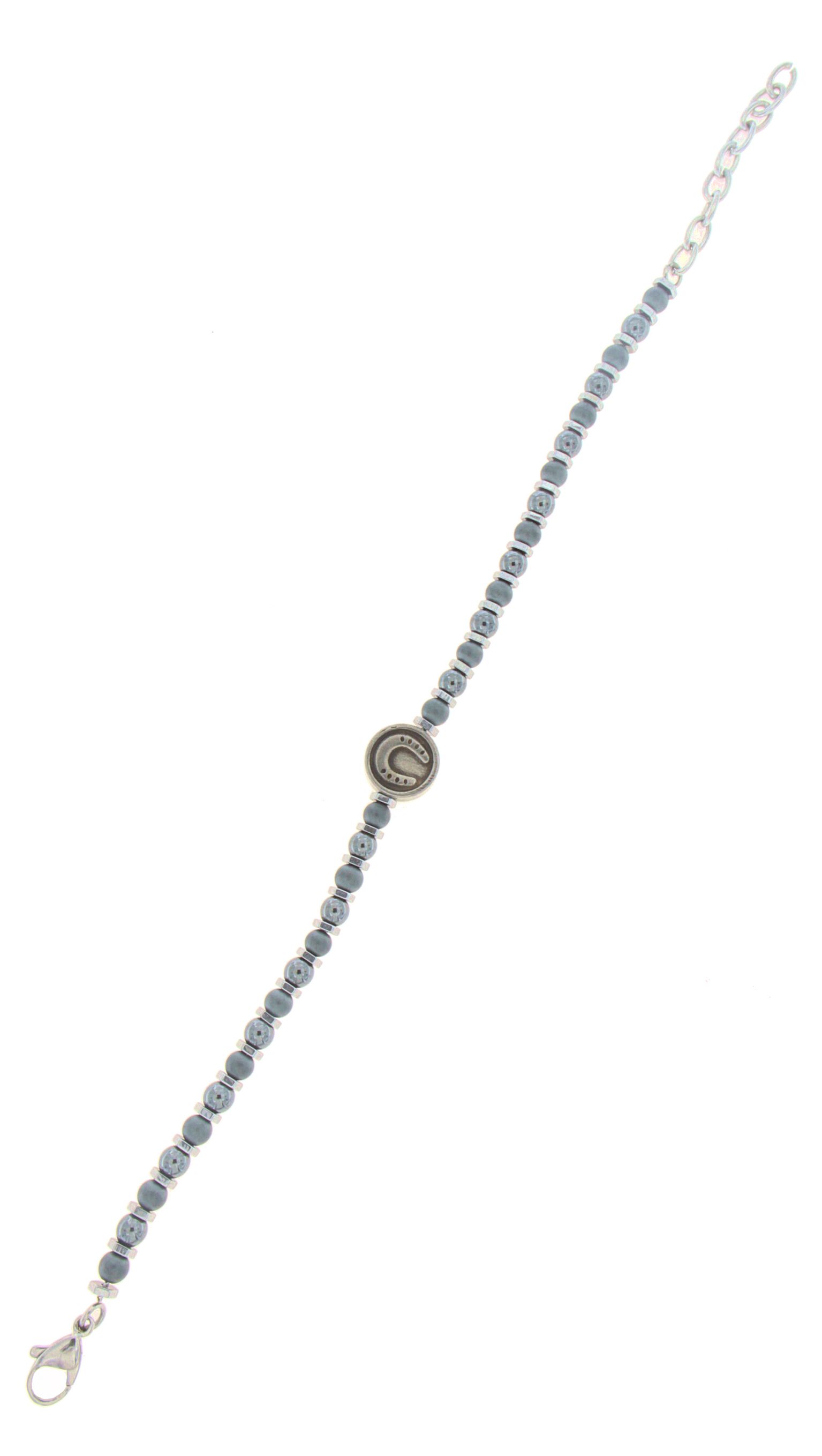 Bracciale in ematite e argento