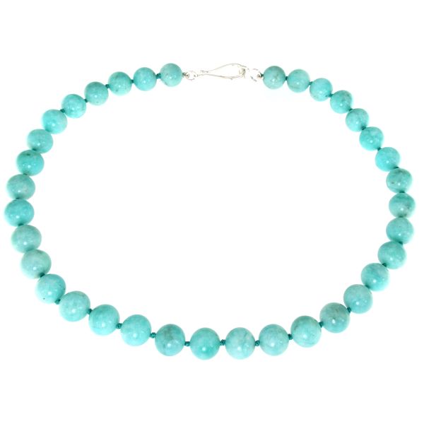 Collana classica con boules di amazzonite